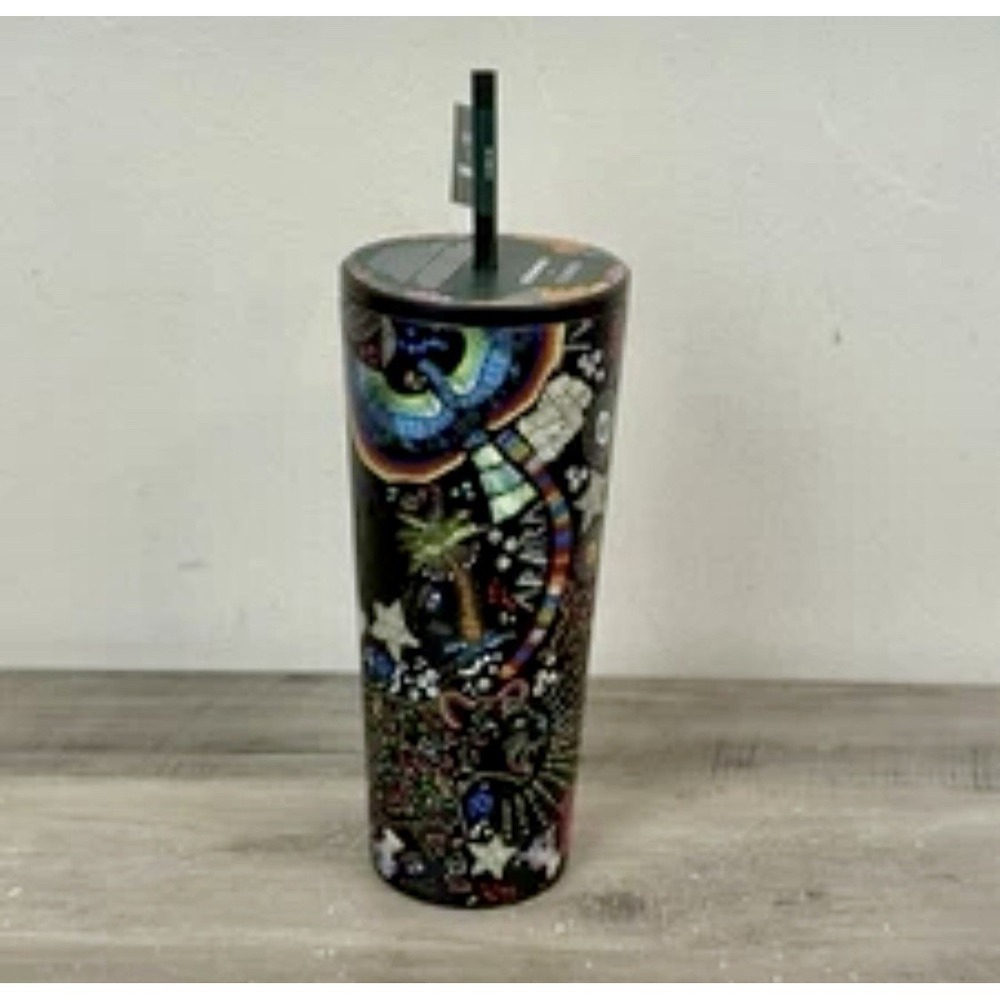 Starbucks + Farm Rio 24oz Cold Cup Tumbler Summer 2025‎ Black Rainbow - Picture 10 of 10
